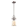 thumbnail image 1 of Landmark Lighting 66422-1 Chadwick 1-Light Pendant in Satin Nickel and Cappa Shell, 1 of 2
