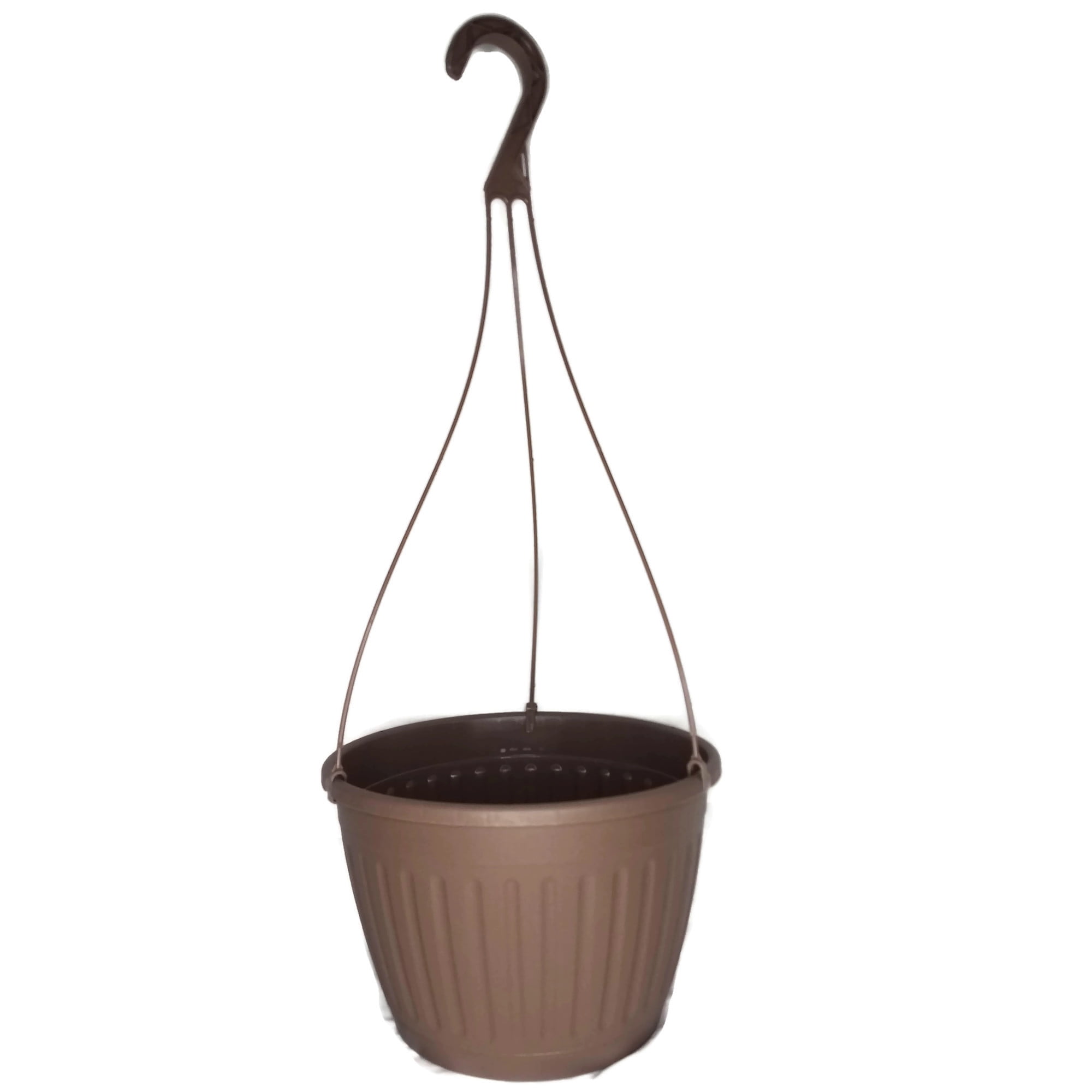 Landmark Plastic 10" Brown Imperial Hanging Basket Planter, Set of 5