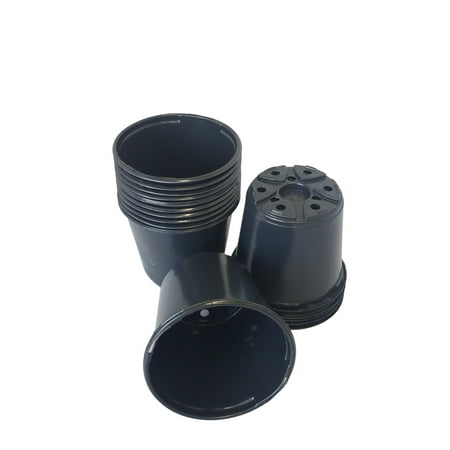 Landmark Plastic 4" Round Black Plastic Plant Pot, 50 Count
