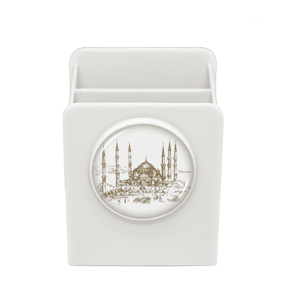 Landmark Sketch Landscape Desk Pencil Holder Cup Pen Organizer