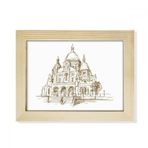 Landmark Sketch Landscape Desktop Photo Frame Picture Art Decoration Painting 6x8 inch