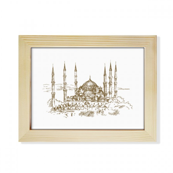 Landmark Sketch Landscape Desktop Photo Frame Picture Art Decoration Painting 6x8 inch