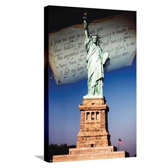 Landmarks - The Statue Of Liberty Canvas Wall Poster, 14.725" x 22.375"