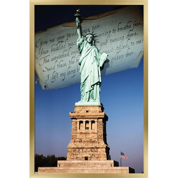 Landmarks - The Statue Of Liberty Wall Poster, 22.375" x 34", Framed