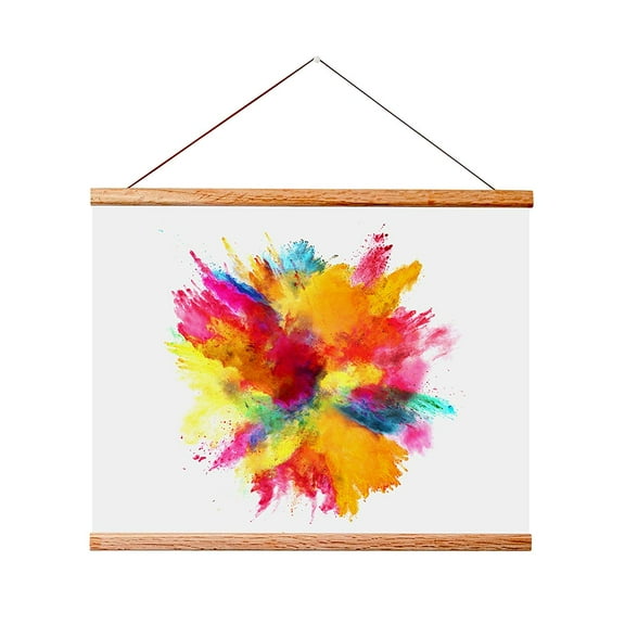 Landmass 11 Wide Magnetic Poster Hanger Frame - 11x14 11x17 11x22 - Teak Wood Frame for Posters, Prints, Photos, Pictures, Maps, Scrolls, and Artwork - Wall Hanging Wooden Frame