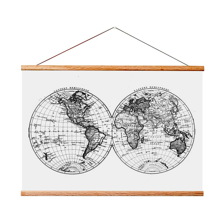 Landmass 24 Wide Magnetic Poster Hanger Frame - Wall Hanging Wooden Frame  For Posters, Prints, Photos, Pictures, and Artwork - Wood Frame For Scratch  Off Map - 24x36 24x32 24x18 24x17 17x24 