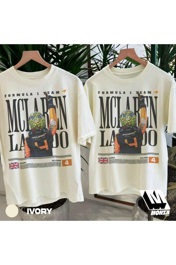 Lando Norris McLaren Tee, F1 Racing Graphic T-Shirt, Vintage Formula 1 Comfort Colors Shirt, Formula One Fan Apparel