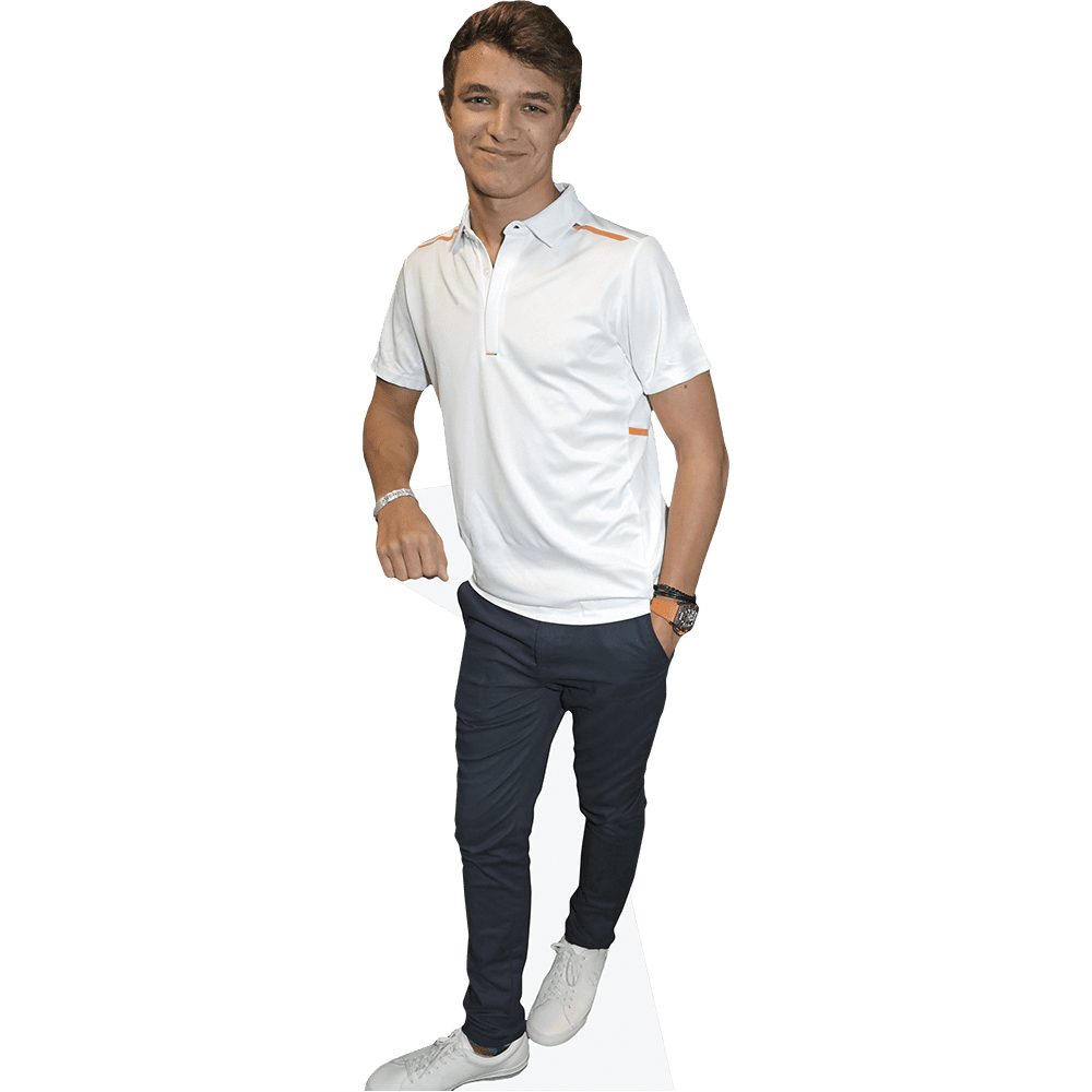 Lando Norris (White Shirt) Mini Cardboard Cutout Standee