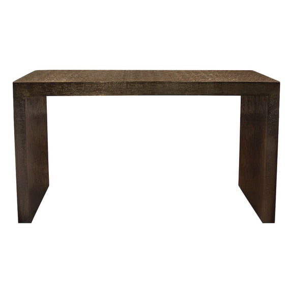 Landon 48" Console Table in Contemporary Stamped Brass Cladding on Solid Wood