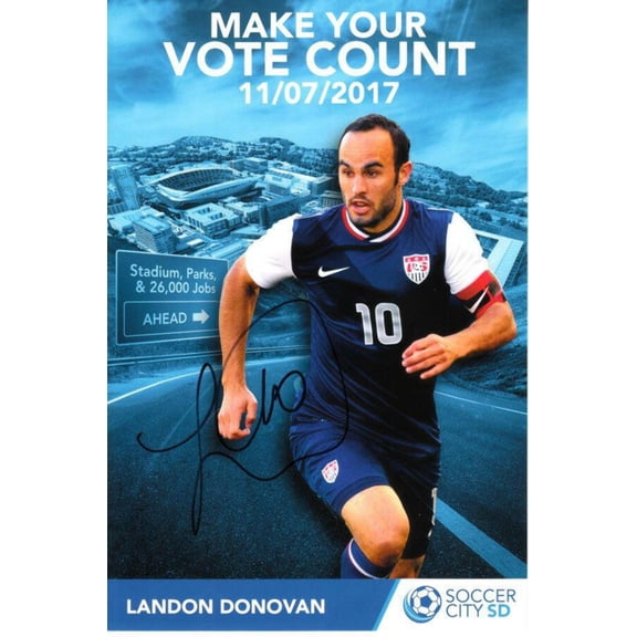 Landon Donovan Autographed US Soccer 6x9 Photo Card JSA
