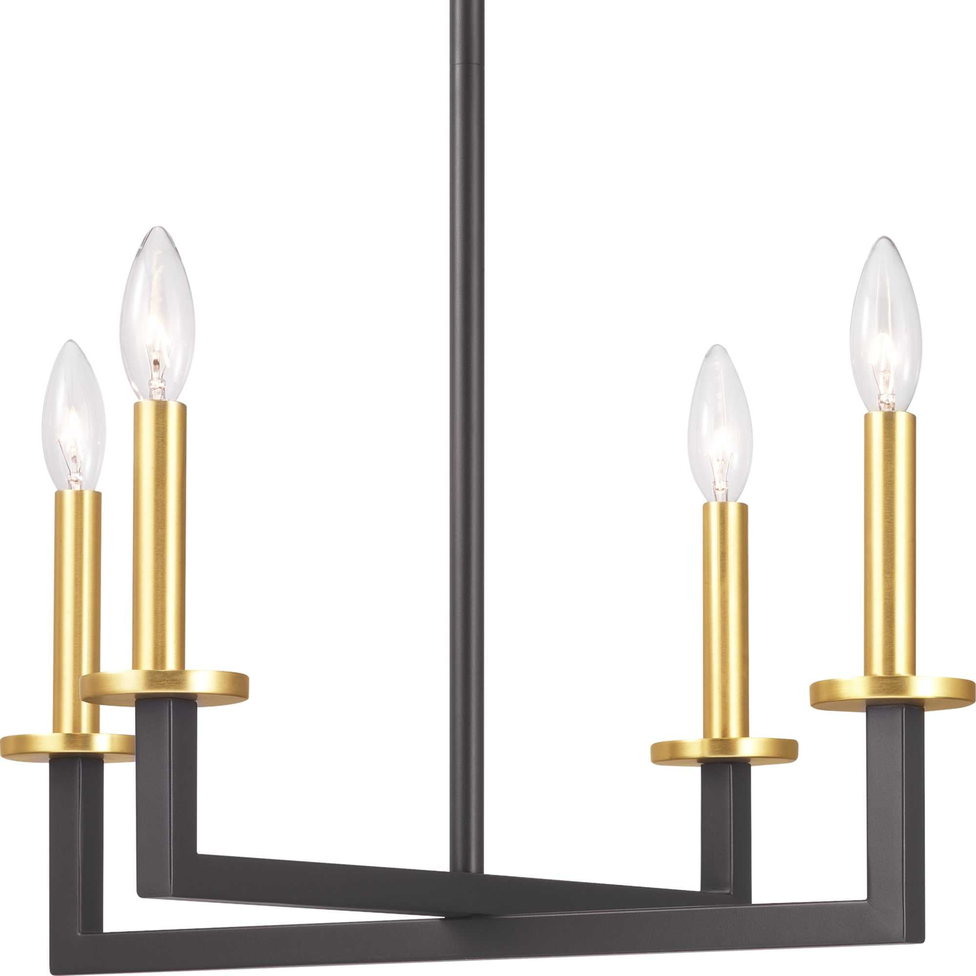 Black and Gold 5-Light Geometric Chandelier