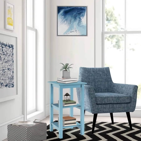 Landrey Turquoise Blue/ Green Wood 2 Shelf End Table