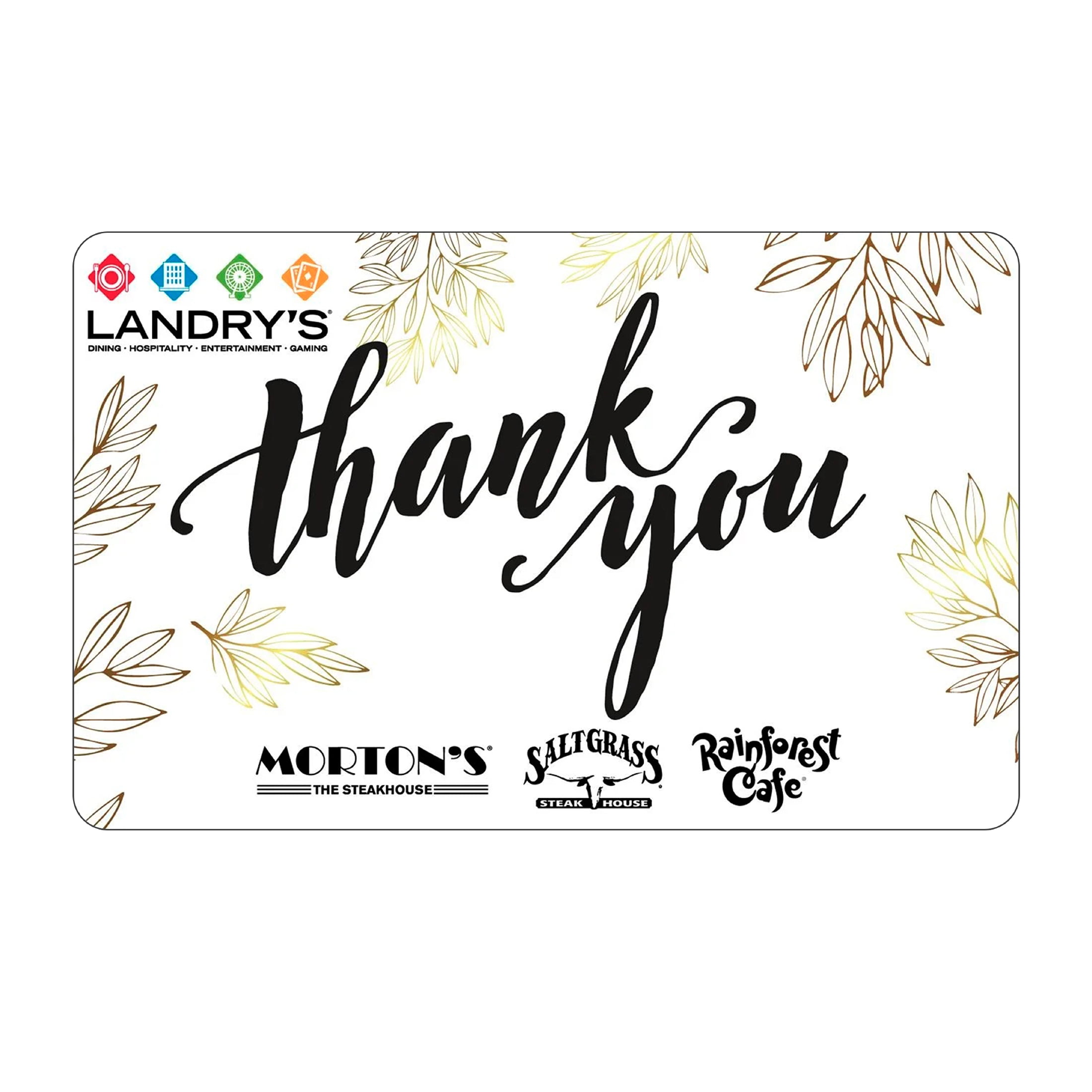 Landry's $25 Thank You Leaf eGift Card [Email Delivery]
