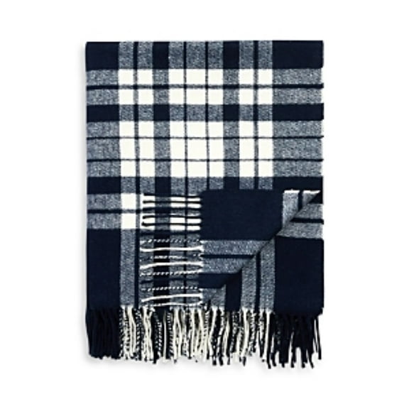 Lands Downunder Plaid 51'' x 67'' Throw, Navy