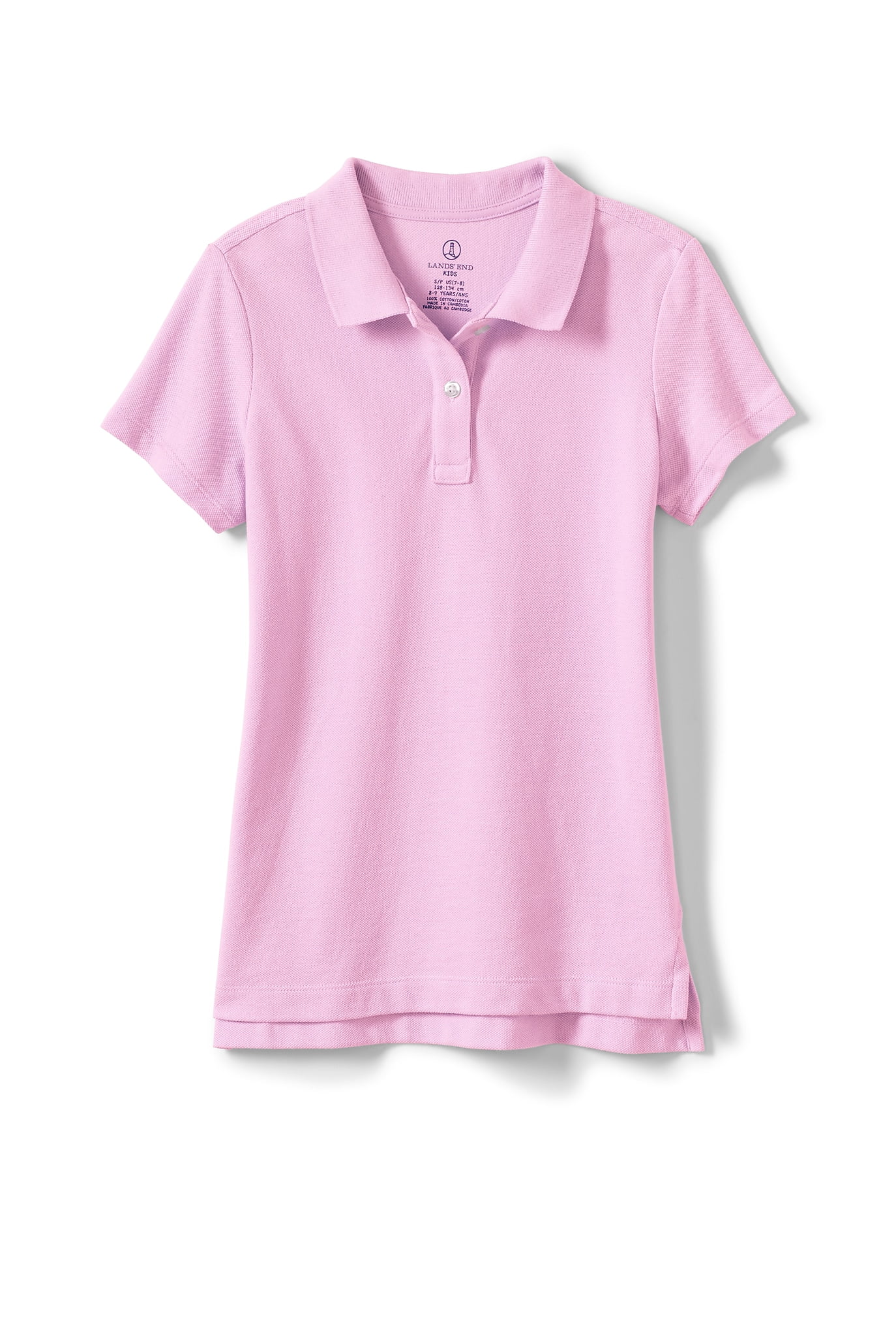 Lands' End 416 Girls School Uniform Short Sleeve Mesh Polo Shirt