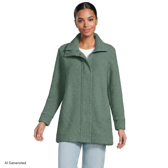 Lands' End Boucle Fleece Coat