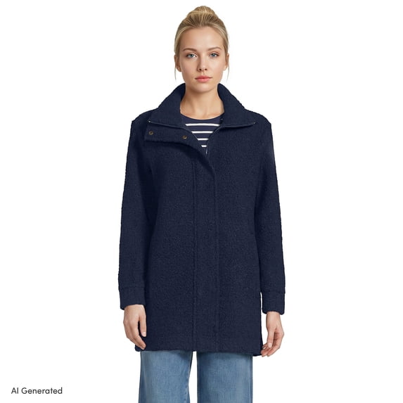 Lands' End Boucle Fleece Coat