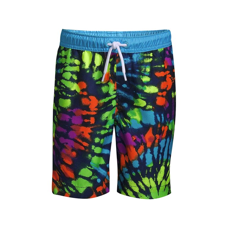 Lands End Boys Husky Printed Volley Swim Trunks