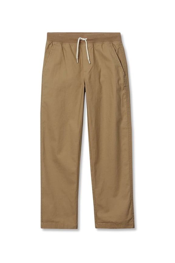 Boys Husky Stretch Soft Rib Waist Iron Knee Pull On Pants