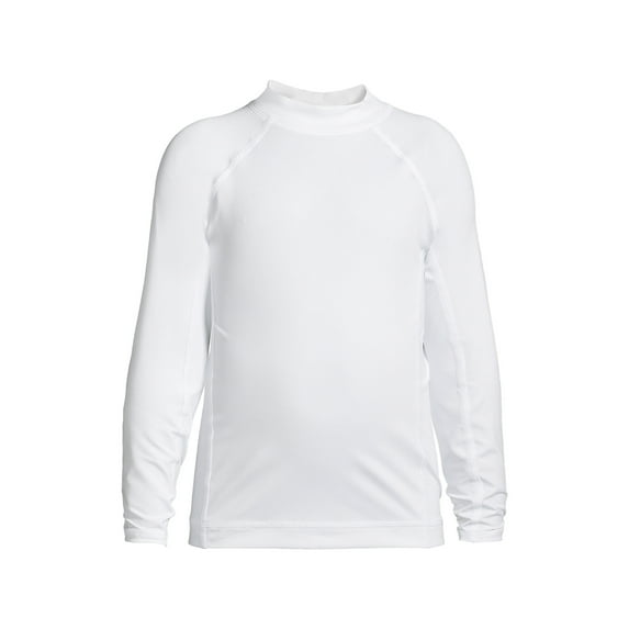 Lands' End Boys Long Sleeve Mock Neck UPF 50 Swim Rash Guard