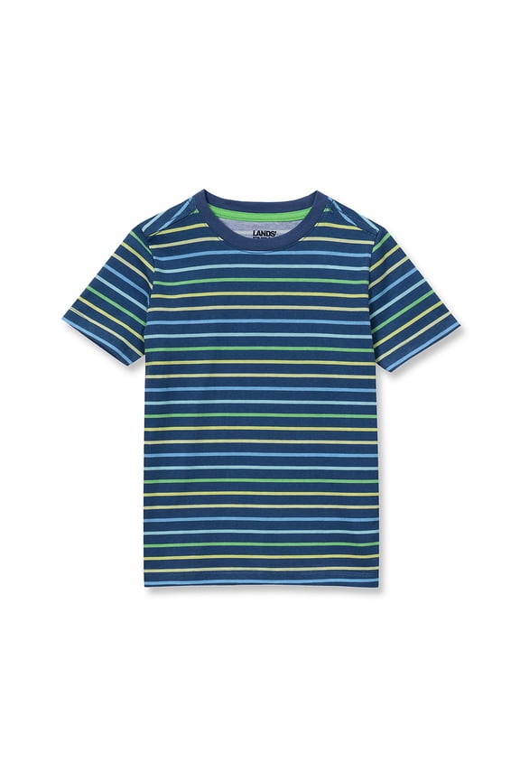 Boys Short Sleeve Stripe Crewneck Tee