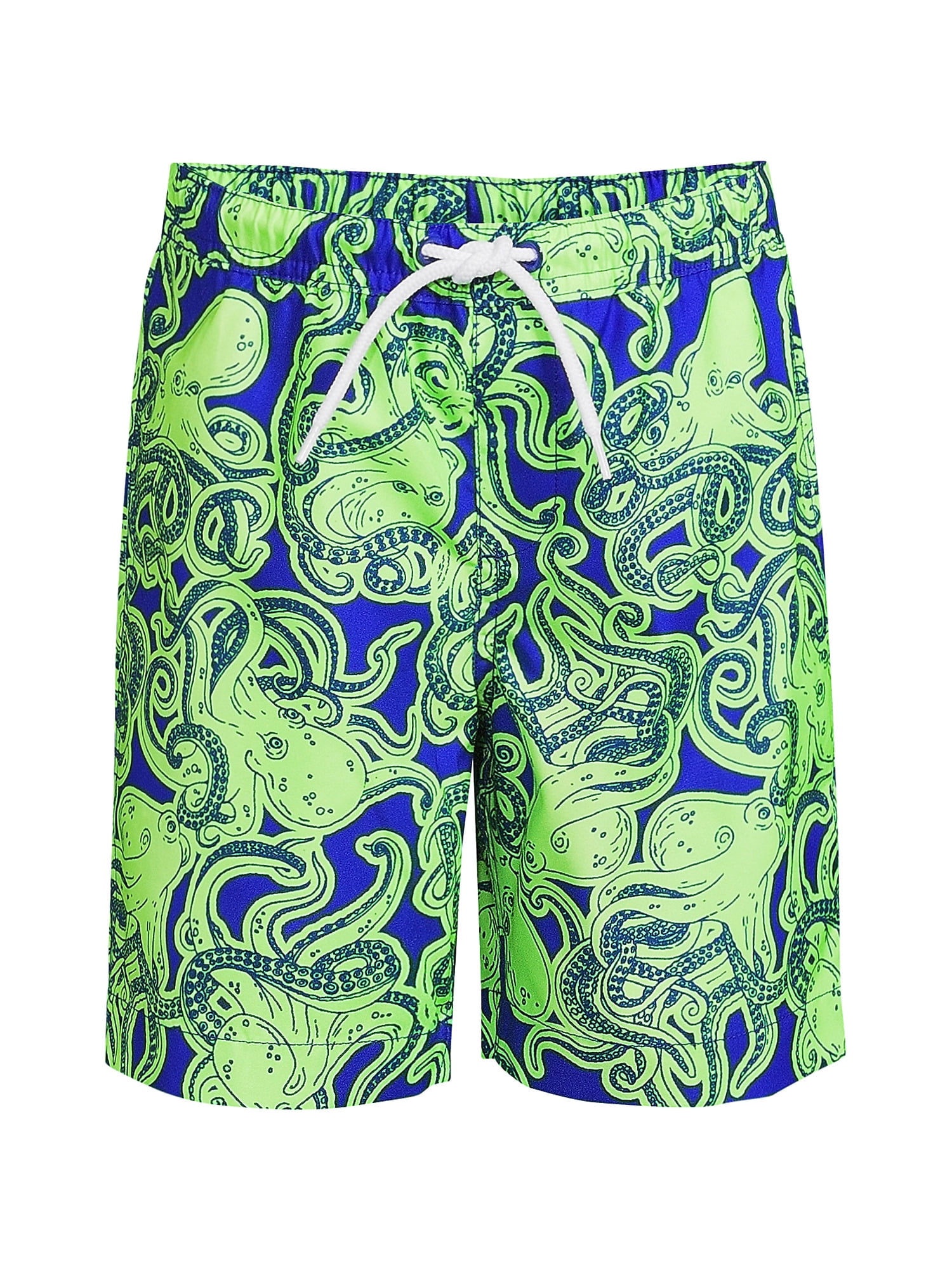 Lands End Boys Slim Printed Volley Swim Trunks