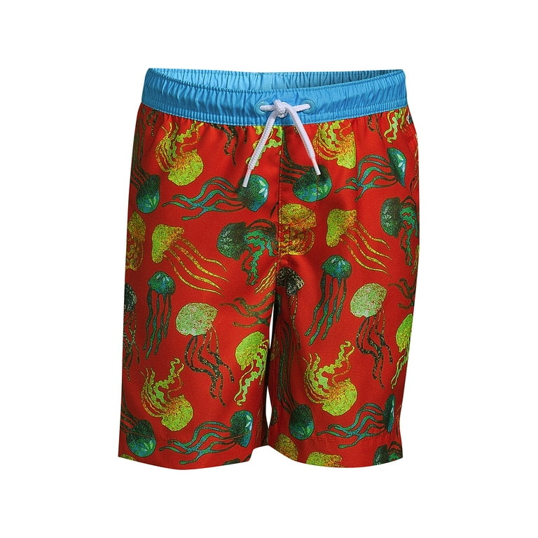 Lands End Boys Slim Printed Volley Swim Trunks Walmart