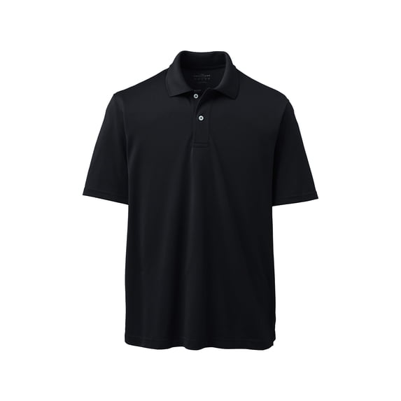 Lands' End Essentials Men's Short Sleeve Polyester Polo Shirt - Easy Care Breathable Classic Fit