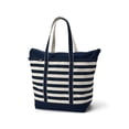 thumbnail image 1 of Lands' End Extra Large Print 5 Pocket Zip Top Long Handle Canvas Tote Bag, 1 of 3