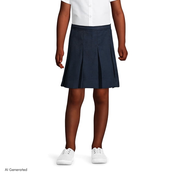 Lands' End Girls Box Pleat Skirt Above The Knee