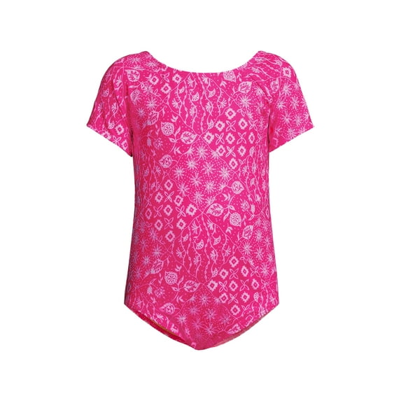 Lands' End Girls Cap Sleeve Portrait One Piece Swimsuit