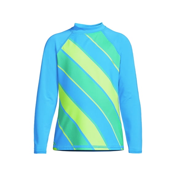 Lands' End Girls Chlorine Resistant Long Sleeve Mock Neck UPF 50 Rash Guard