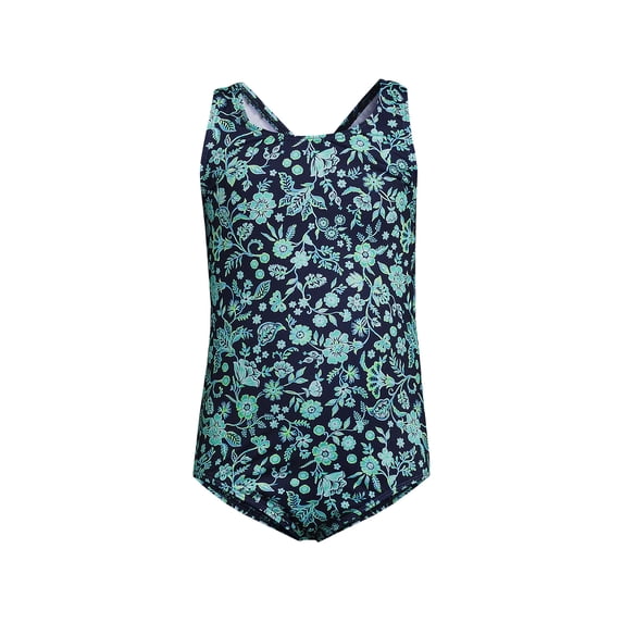 Lands' End Girls Chlorine Resistant One Piece UPF 50 Swimsuit