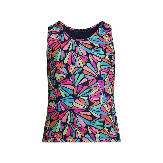 Lands' End Girls Chlorine Resistant Racer Back Tankini Swim Top
