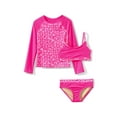 thumbnail image 1 of Lands' End Girls Chlorine Resistant Rash Guard Swim Top Bikini Top and Bottoms UPF 50 Swimsuit Set, 1 of 3