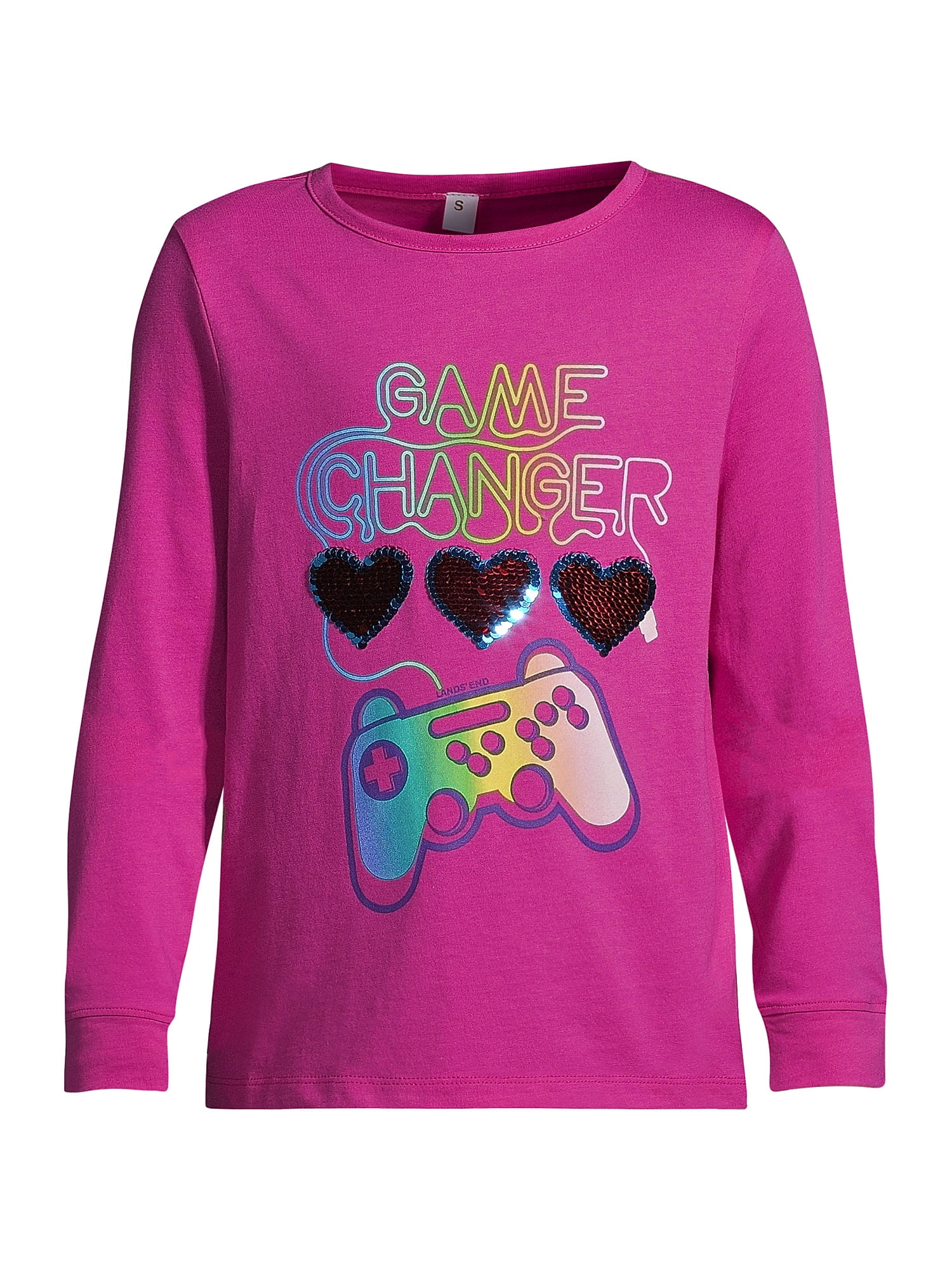 Lands' End Girls Long Sleeve Graphic Tee