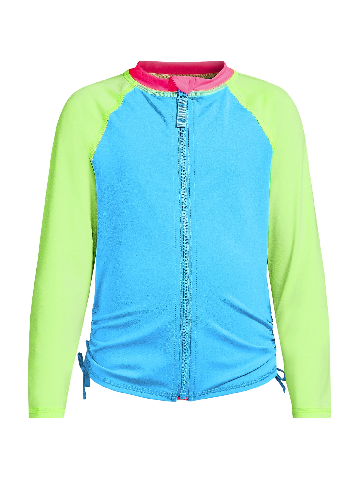 Lands' End Girls Long Sleeve Zip Front UPF 50 Rash Guard