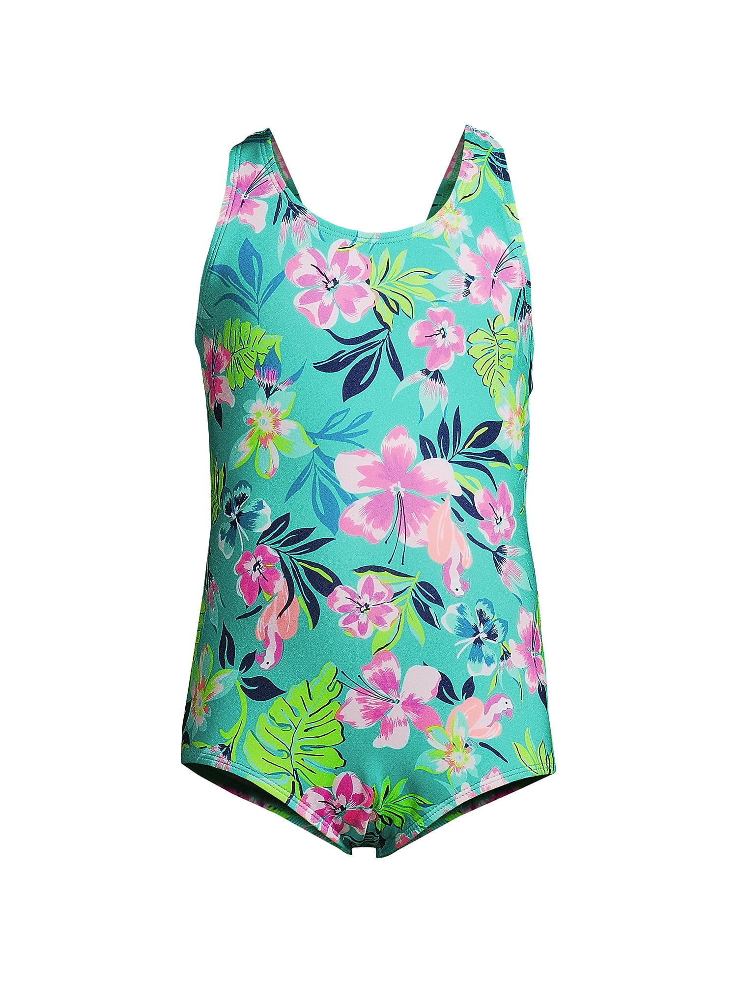 Lands End Girls One Piece UPF 50 Tugless Swimsuit Walmart