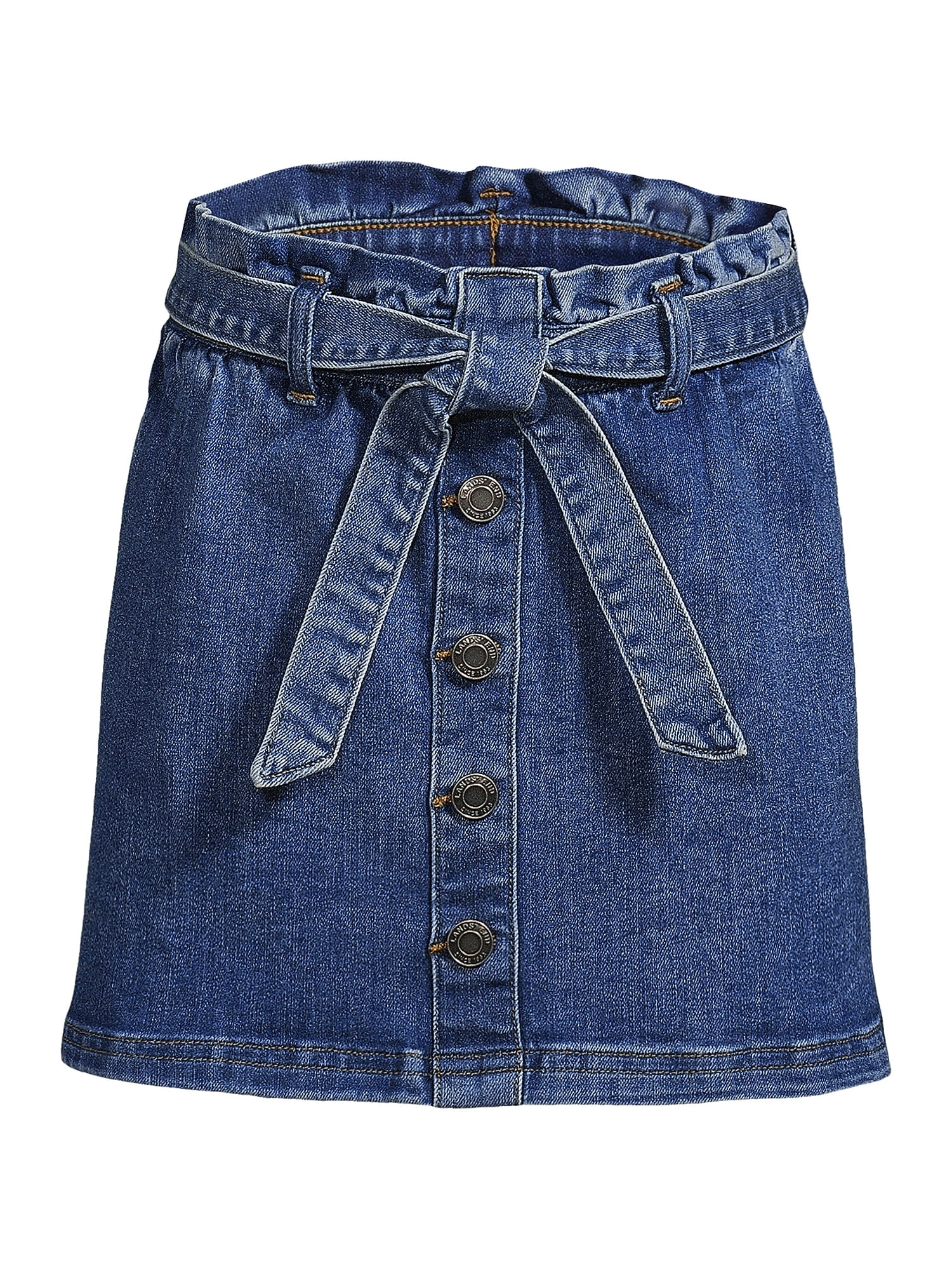Lands' End Girls Paperbag Denim Skirt - Walmart.com