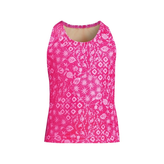 Lands' End Girls Plus Chlorine Resistant Racer Back Tankini Swim Top