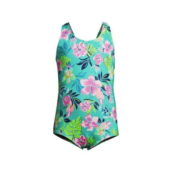 Lands' End Girls Plus One Piece UPF 50 Tugless Swimsuit