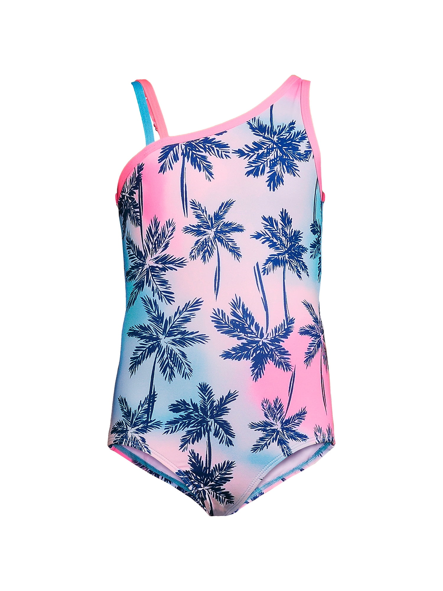 Lands End Girls Plus One Shoulder One Piece Swimsuit Walmart