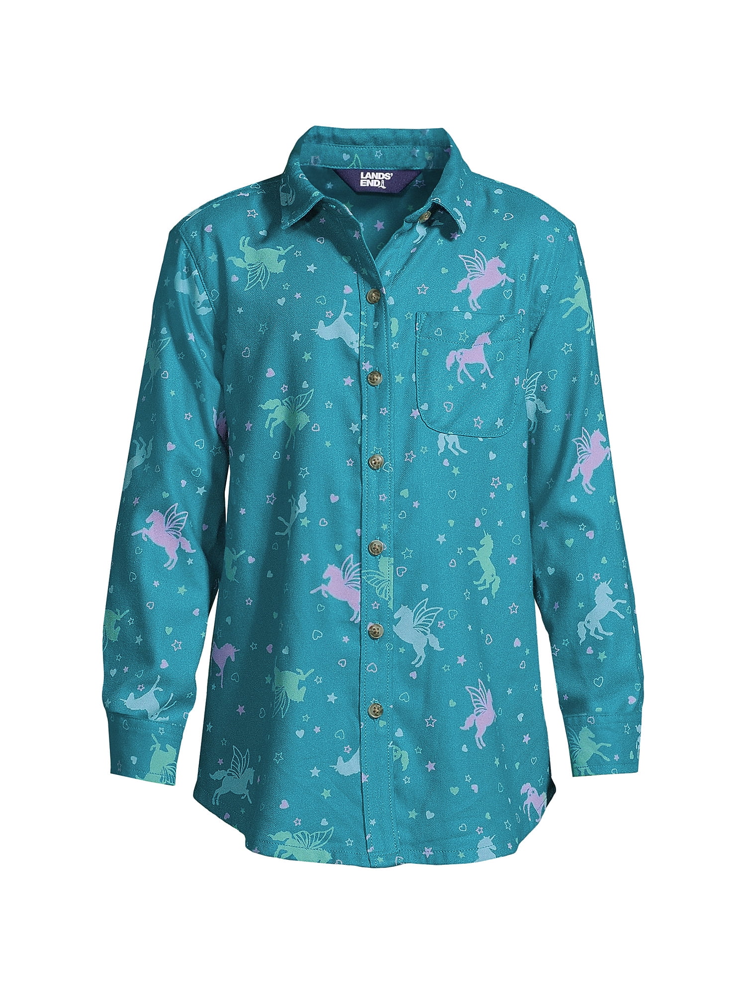 Lands End Girls Plus Tie Front Flannel Shirt Walmart