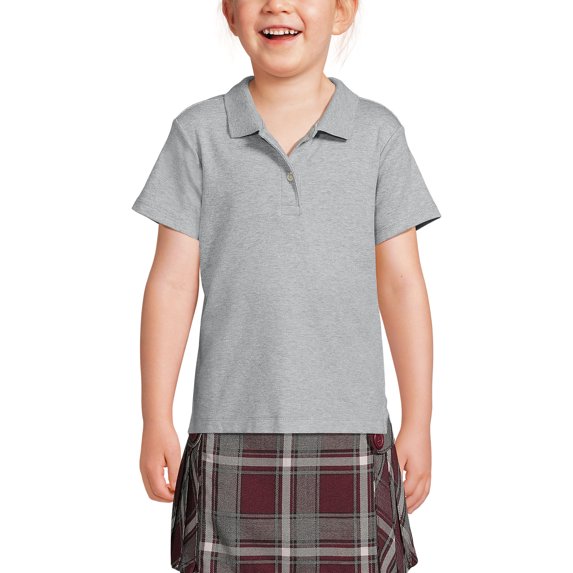 Lands' End Girls Short Sleeve Feminine Fit Interlock Polo Shirt