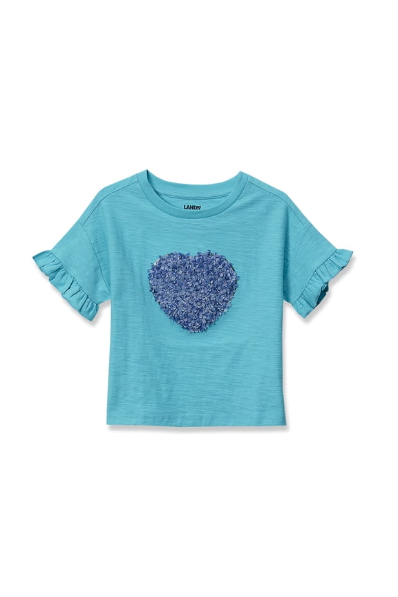 Girls Short Sleeve Ruffle Tee