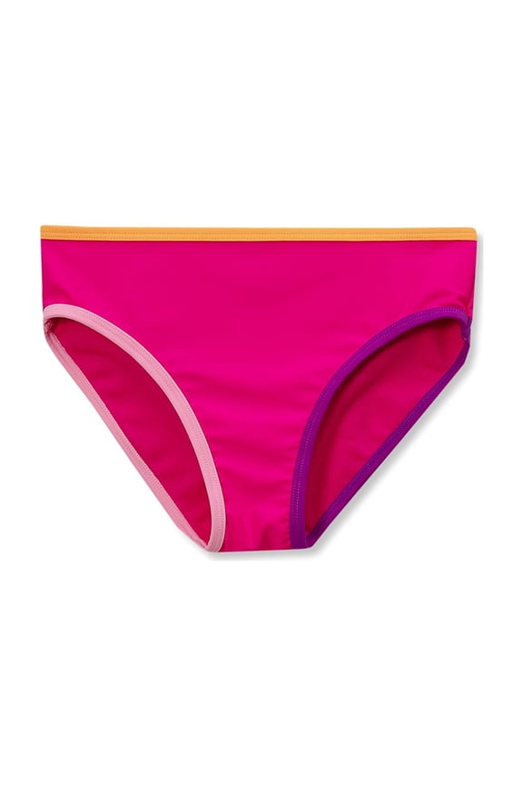 Girls Slim Chlorine Resistant Contrast Bikini Bottoms