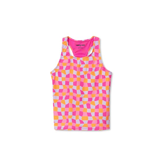 Lands' End Girls Slim Chlorine Resistant Racer Back Tankini Swim Top