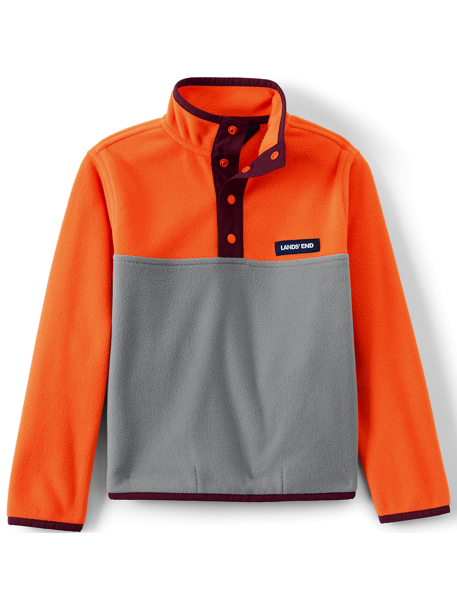 Lands end fleece snap neck pullover 2025
