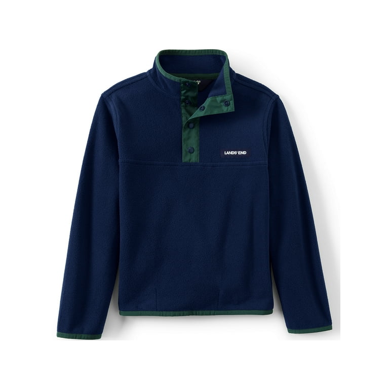 Lands End Kids Heritage Fleece Snap Neck Pullover Walmart