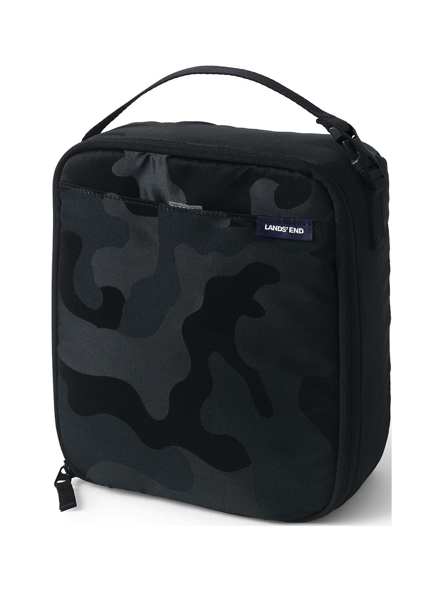 Lands' End Kids Insulated EZ Wipe Printed Lunch Box - - Brilliant Blue Camo  Floral